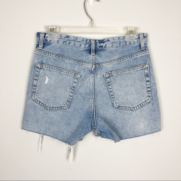 Topshop Moto Ashley Floral Cutoff Denim Jean Shorts Size 4 - Picture 2 of 7